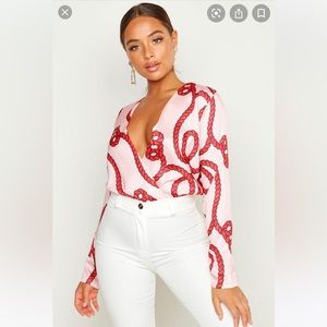 Boohoo Rope Print Bodysuit